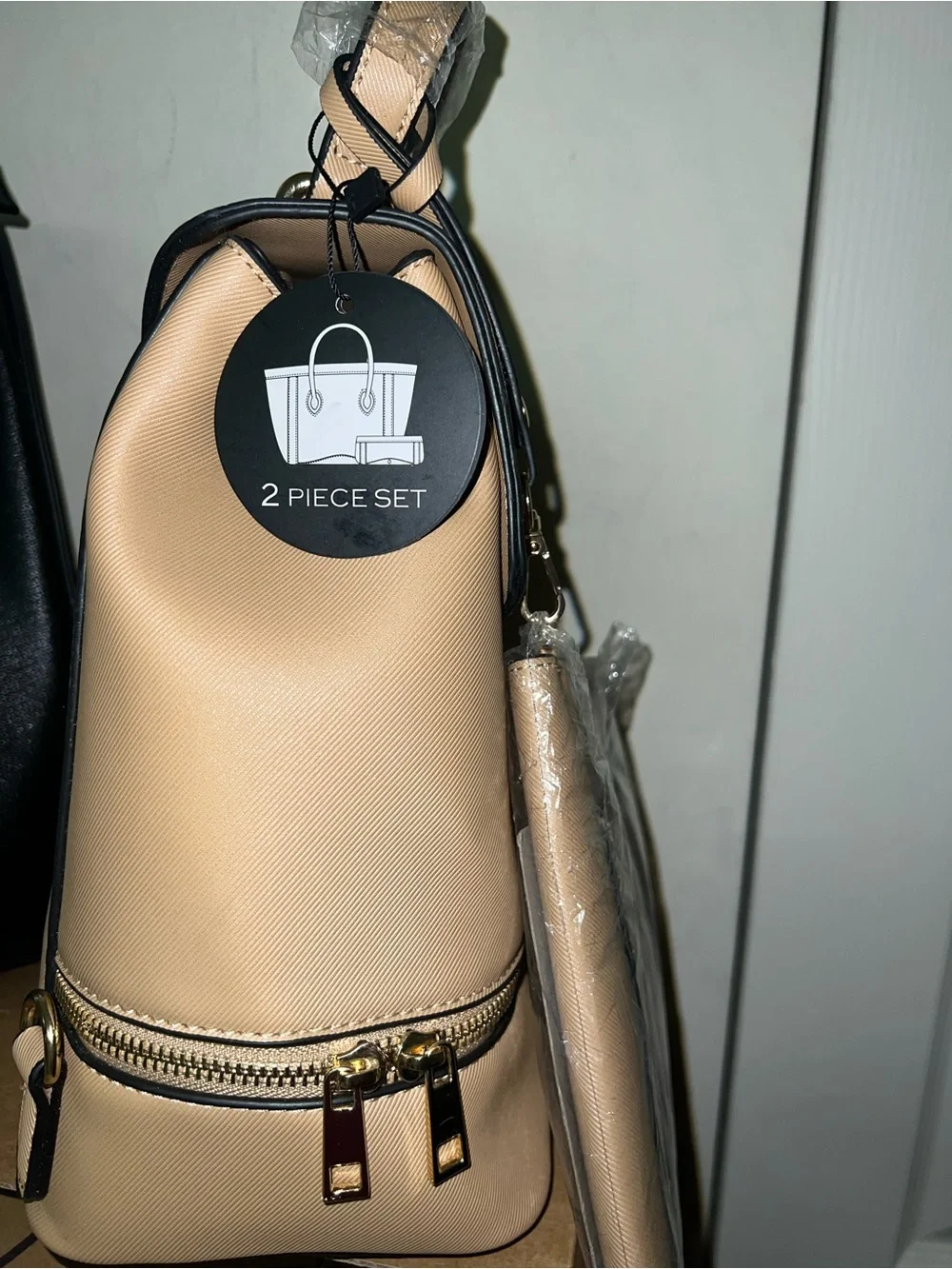 Beige Women’s Top-Handle Satchel Bag